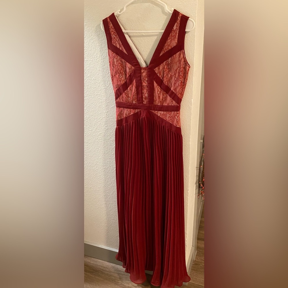 Red with lace BCBGMaxazria dress